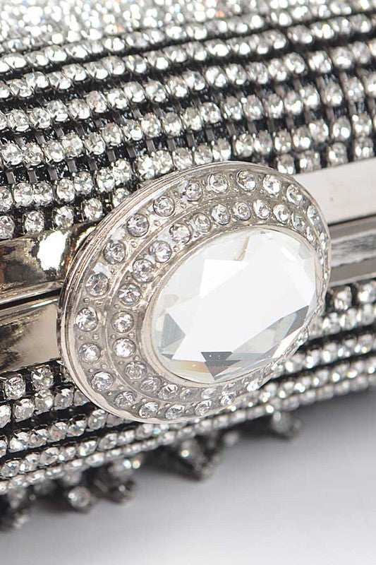 Fringe Rhinestone Box Clutch Bag - Body By J'ne