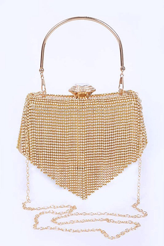 Fringe Rhinestone Box Clutch Bag - Body By J'ne