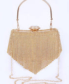 Fringe Rhinestone Box Clutch Bag