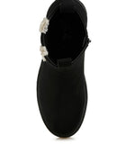 Mothman Faux Fur Detail Chunky Ankle Boots