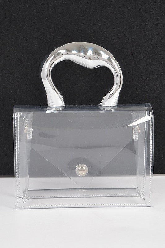 Silver Handle Transparent Stadium Bag - Body By J'ne