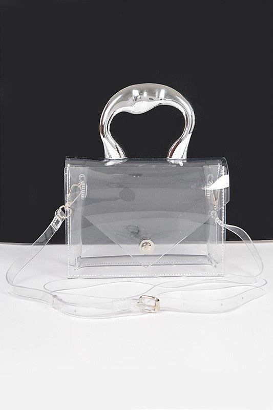 Silver Handle Transparent Stadium Bag - Body By J'ne
