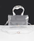 Silver Handle Transparent Stadium Bag