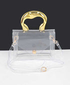 Silver Handle Transparent Stadium Bag