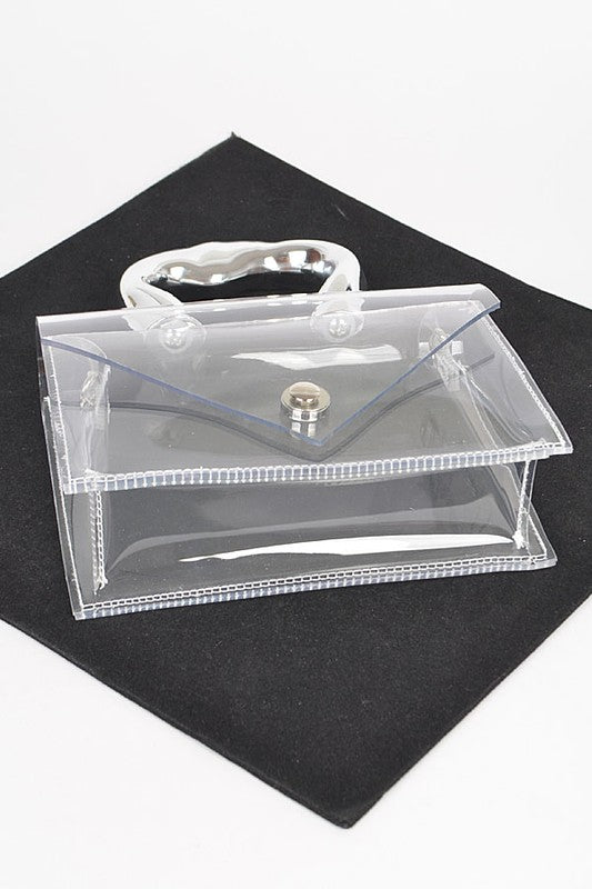 Silver Handle Transparent Stadium Bag - Body By J'ne