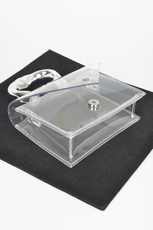 Silver Handle Transparent Stadium Bag - Body By J'ne