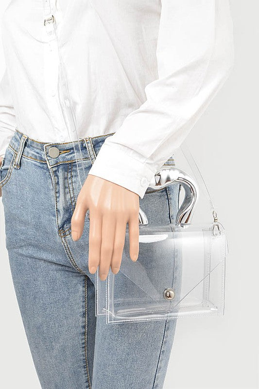 Silver Handle Transparent Stadium Bag - Body By J'ne
