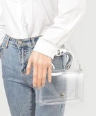 Silver Handle Transparent Stadium Bag