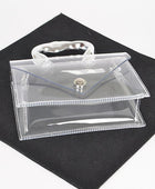 Silver Handle Transparent Stadium Bag