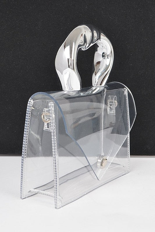 Silver Handle Transparent Stadium Bag - Body By J'ne