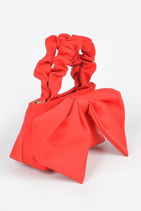 Crinkle Handle Large Bow Tie Clutch Bag - Body By J'ne