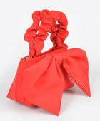 Crinkle Handle Large Bow Tie Clutch Bag