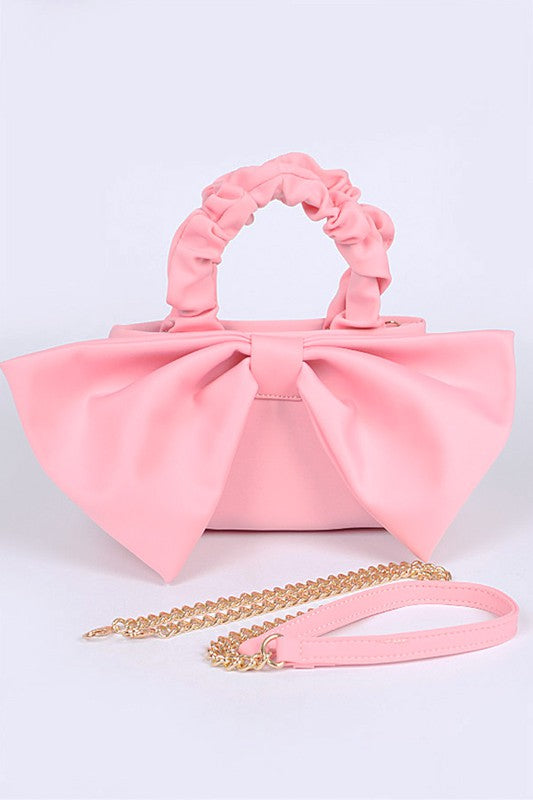 Crinkle Handle Large Bow Tie Clutch Bag - Body By J'ne
