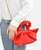 Crinkle Handle Large Bow Tie Clutch Bag