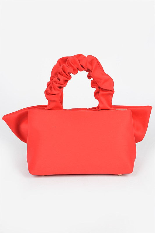 Crinkle Handle Large Bow Tie Clutch Bag - Body By J'ne