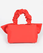 Crinkle Handle Large Bow Tie Clutch Bag