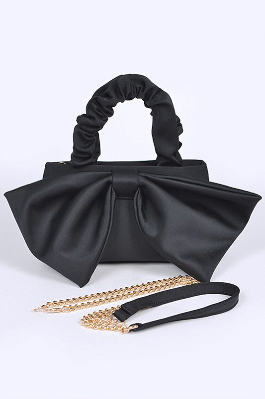 Crinkle Handle Large Bow Tie Clutch Bag - Body By J'ne