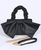 Crinkle Handle Large Bow Tie Clutch Bag