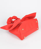 Crinkle Handle Large Bow Tie Clutch Bag