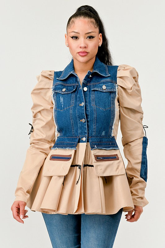 Peplum Panache Denim Jacket - Body By J'ne