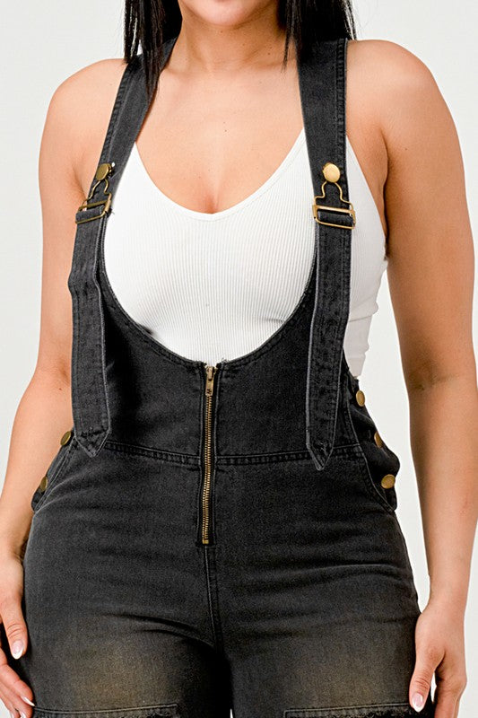 Urban Noir Denim Overalls Black Jumpsuit - Body By J'ne