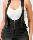 Urban Noir Denim Overalls Black Jumpsuit