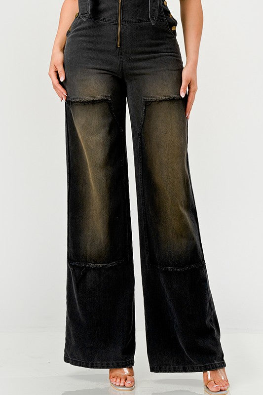 Urban Noir Denim Overalls Black Jumpsuit - Body By J'ne