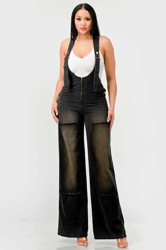 Urban Noir Denim Overalls Black Jumpsuit - Body By J'ne