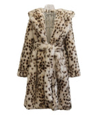 Leopard Print Faux Fox Fur Coat