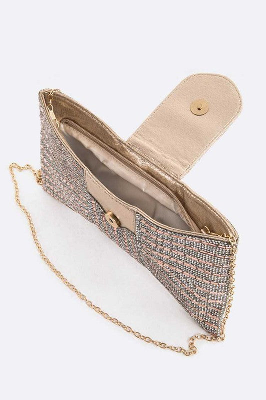 Cartera convertible con lazo de diamantes de imitación