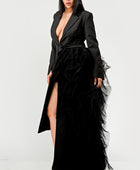 Noir Cascade Tuxedo Gown