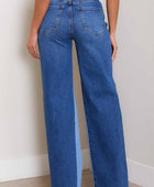 High-Rise Color Block Wide Jeans