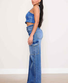 Pearl High-Rise Wide Leg Cargo Jeans