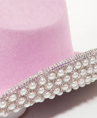 Pave Rhinestone Pearl Trim Cowboy Hat - Body By J'ne