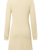 Texture V-Neck Long Sleeve Dress