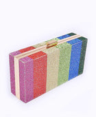 Rainbow Color Rhinestone Pave Box Clutch