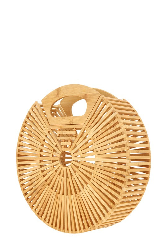 Natural Bamboo Ark Hand Round Clutch - Body By J'ne