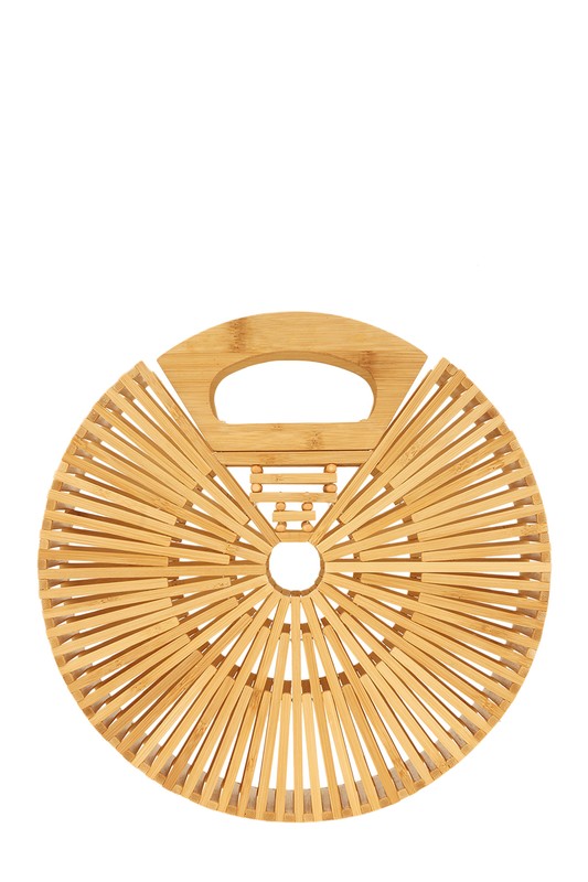Natural Bamboo Ark Hand Round Clutch - Body By J'ne