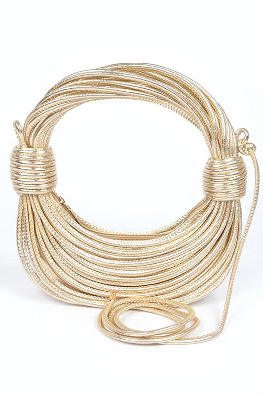 Metallic Zillion String Shoulder Clutch Bag - Body By J'ne