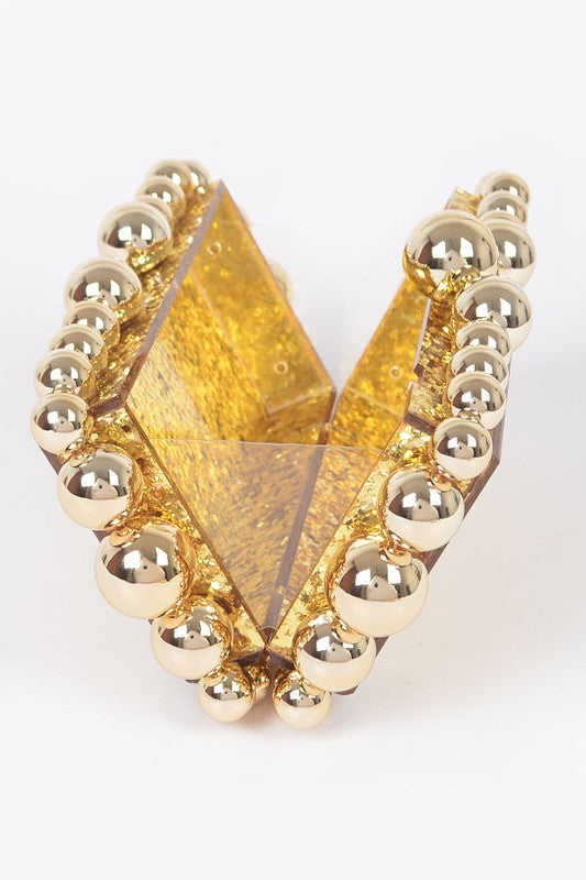 Metallic Beads Glitter Iconic Box Clutch - Body By J'ne