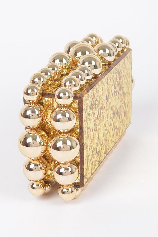 Metallic Beads Glitter Iconic Box Clutch - Body By J'ne