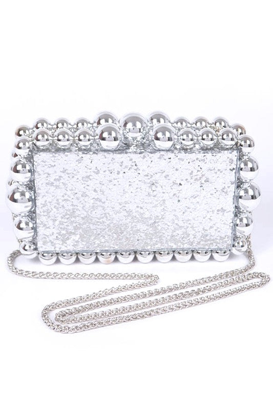 Metallic Beads Glitter Iconic Box Clutch - Body By J'ne