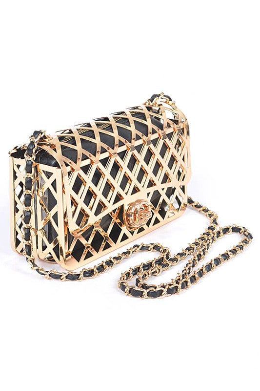 Flawless 2 In 1 Metal Cage Iconic Shoulder Bag - Body By J'ne