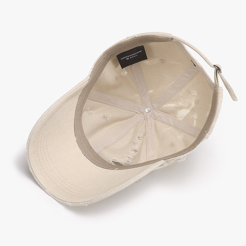 Distressed Adjustable Cotton Baseball Cap - Body By J'ne