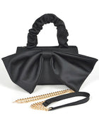 Crinkle Handle Large Bow Tie Clutch Bag