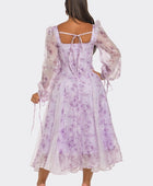 Lavender Blossom Puff Sleeve Dress