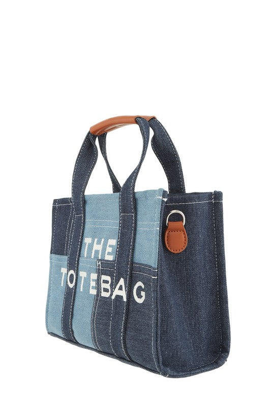 The Medium Denim Crossbody Tote Bag - Body By J'ne
