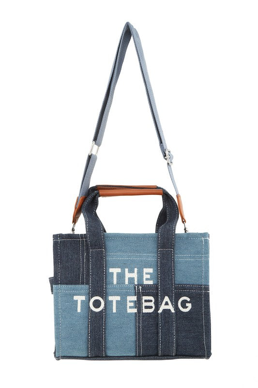 The Medium Denim Crossbody Tote Bag - Body By J'ne