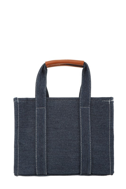 The Medium Denim Crossbody Tote Bag - Body By J'ne