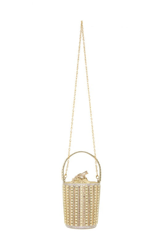 Rhinestone Cylinder Shaped Bucket bag - Body By J'ne